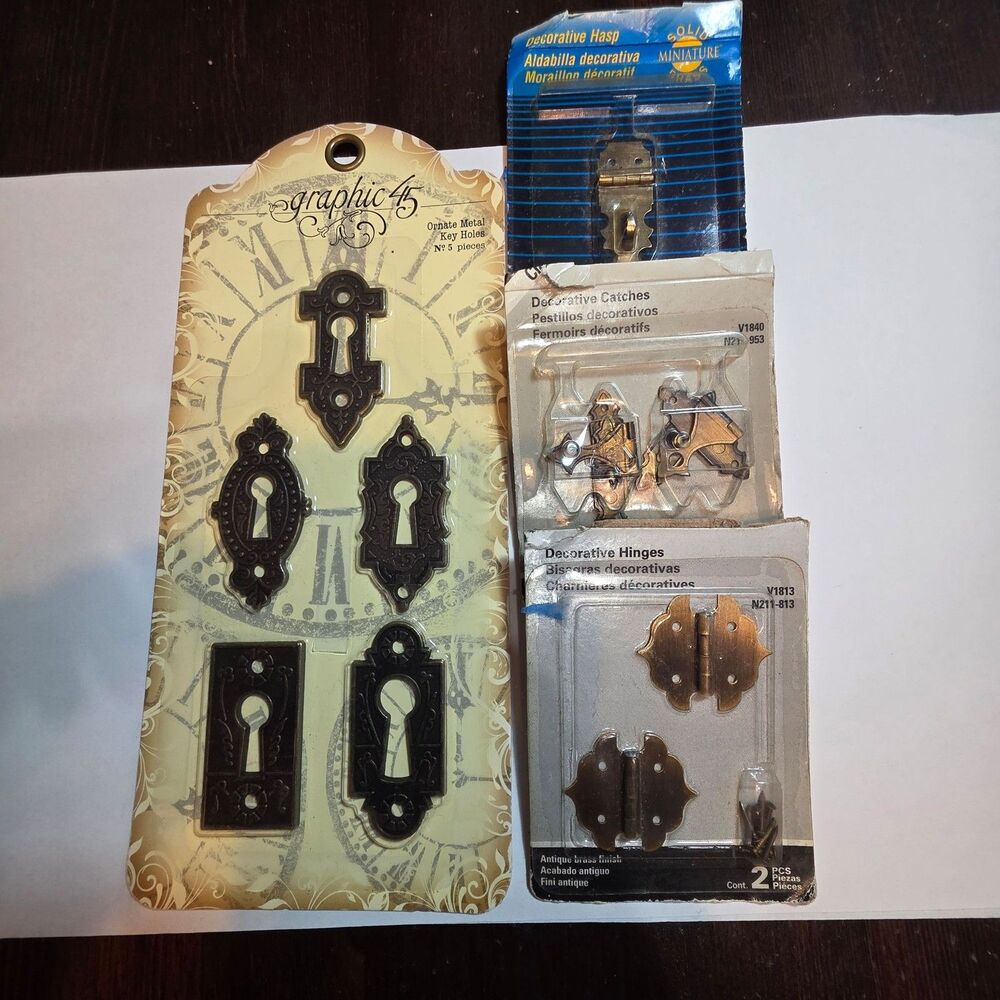 Graphic 45 Metal Ornate Key Holes, Decorative Catches and Hinges 2010